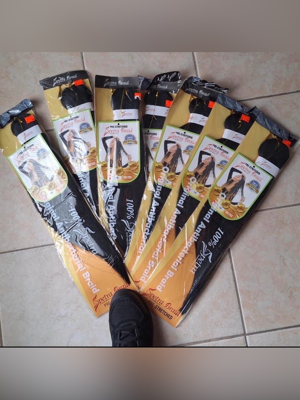 Spectra Braid Pre-Stretched Synthetic Braid Hair - Black (7 Packs) 20” in